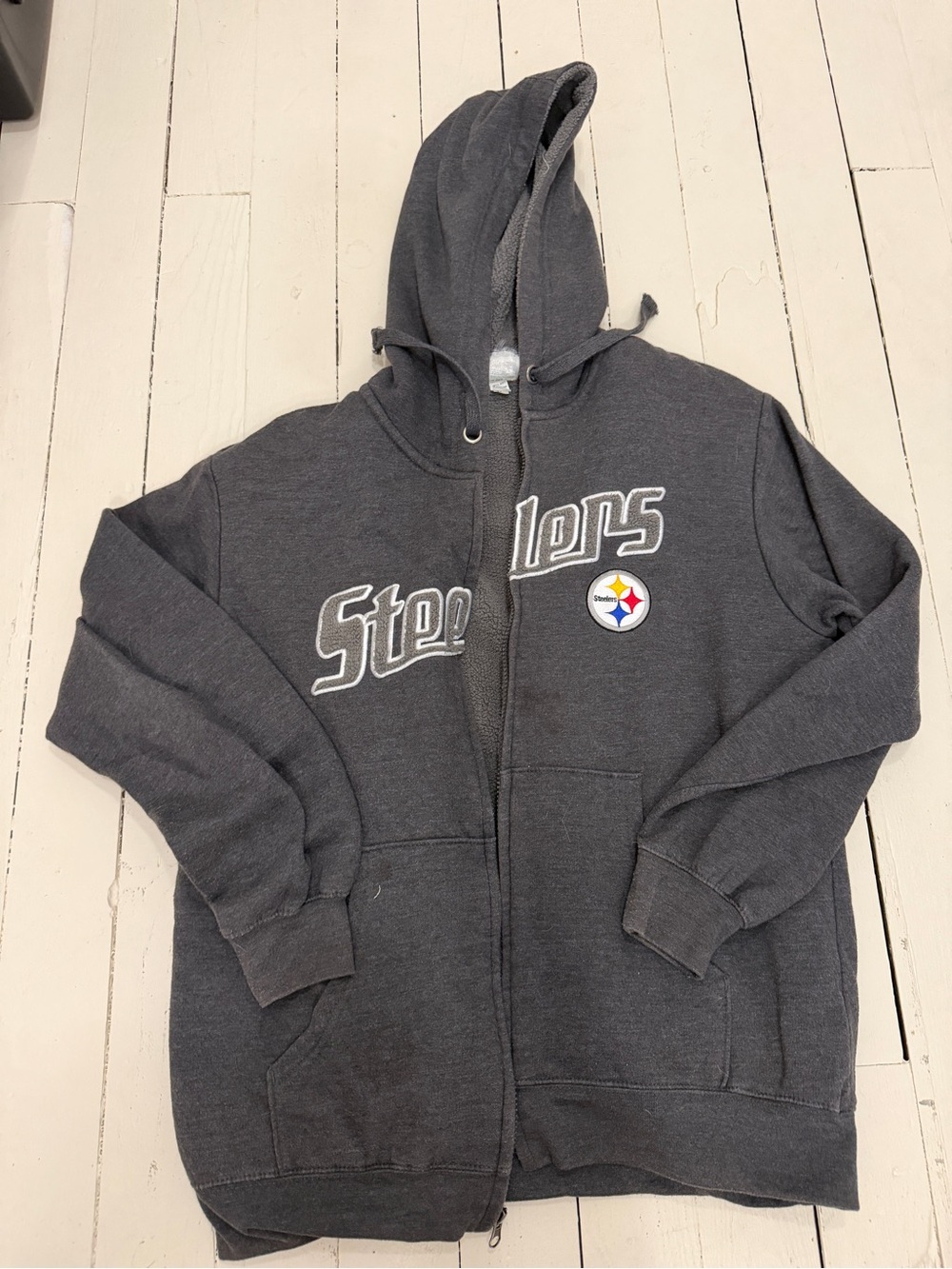 NFL Pittsburgh Steelers Charcoal Gray Full-Zip Hoodie
